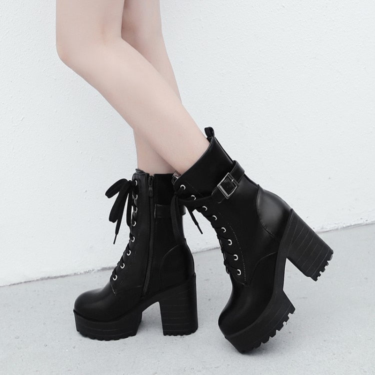 Rock Gothic Ankle Boots Women