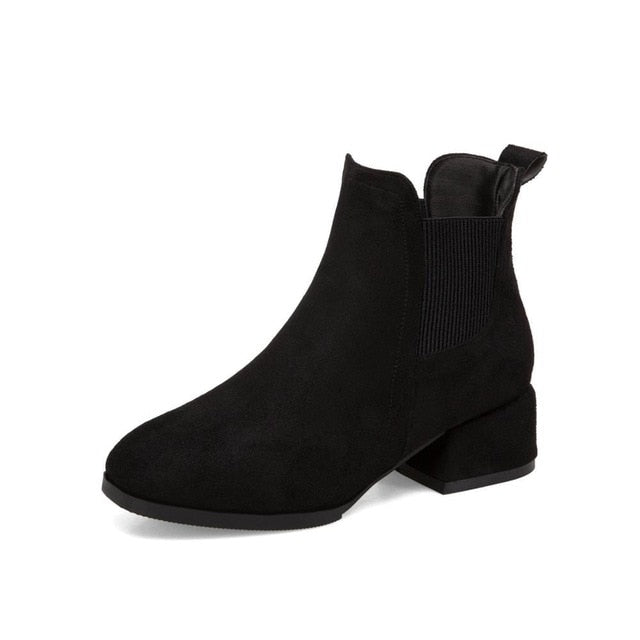 Women Autumn Winter Flock Ankle Boots