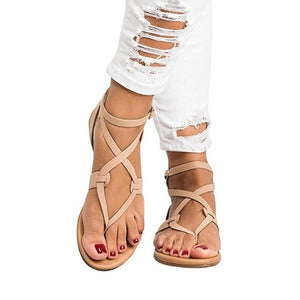 Women Sandals Cross Strap Flat Sandals